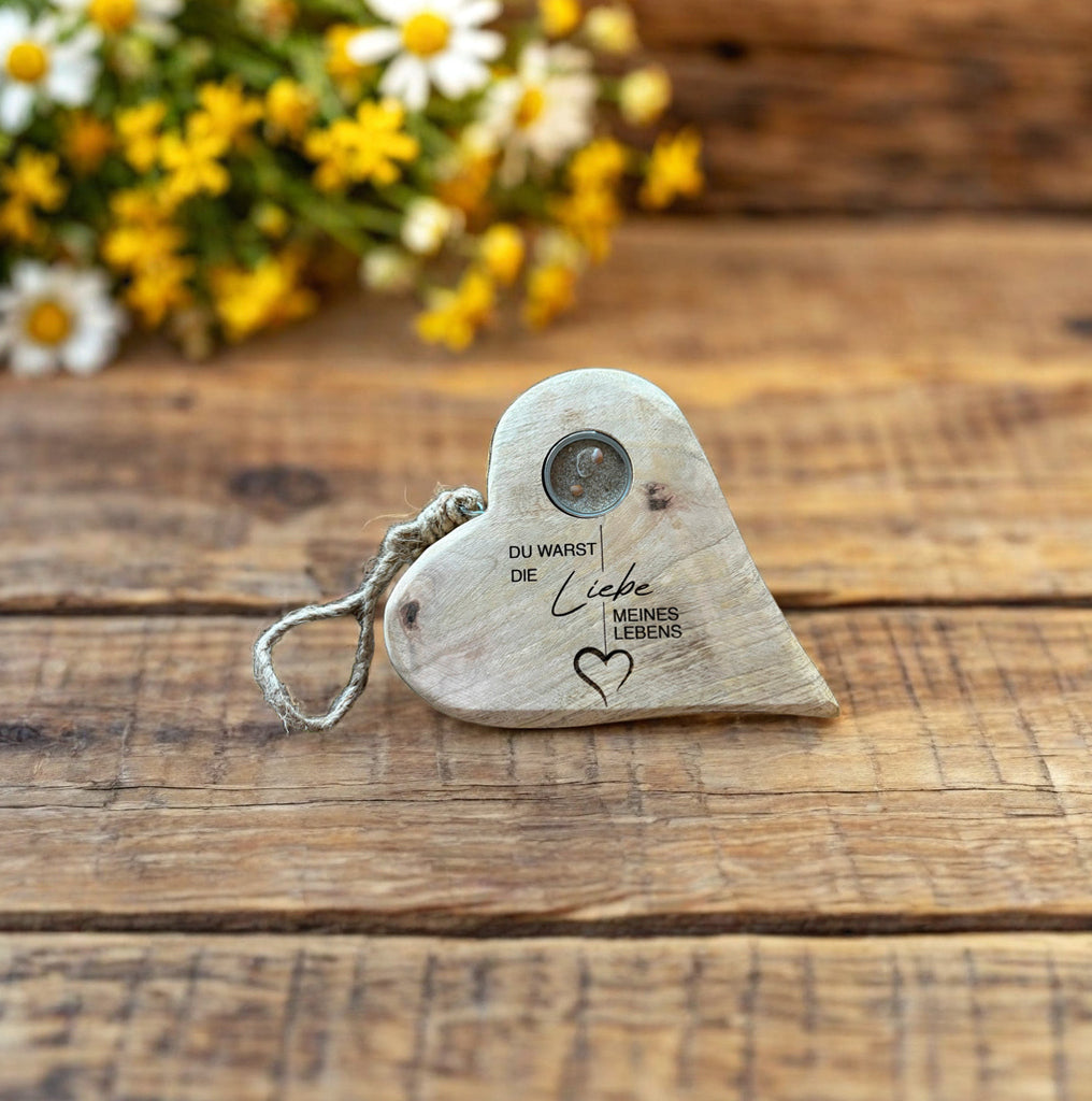 Holzherz der Erinnerungen Natur mit MemoryMedaillon