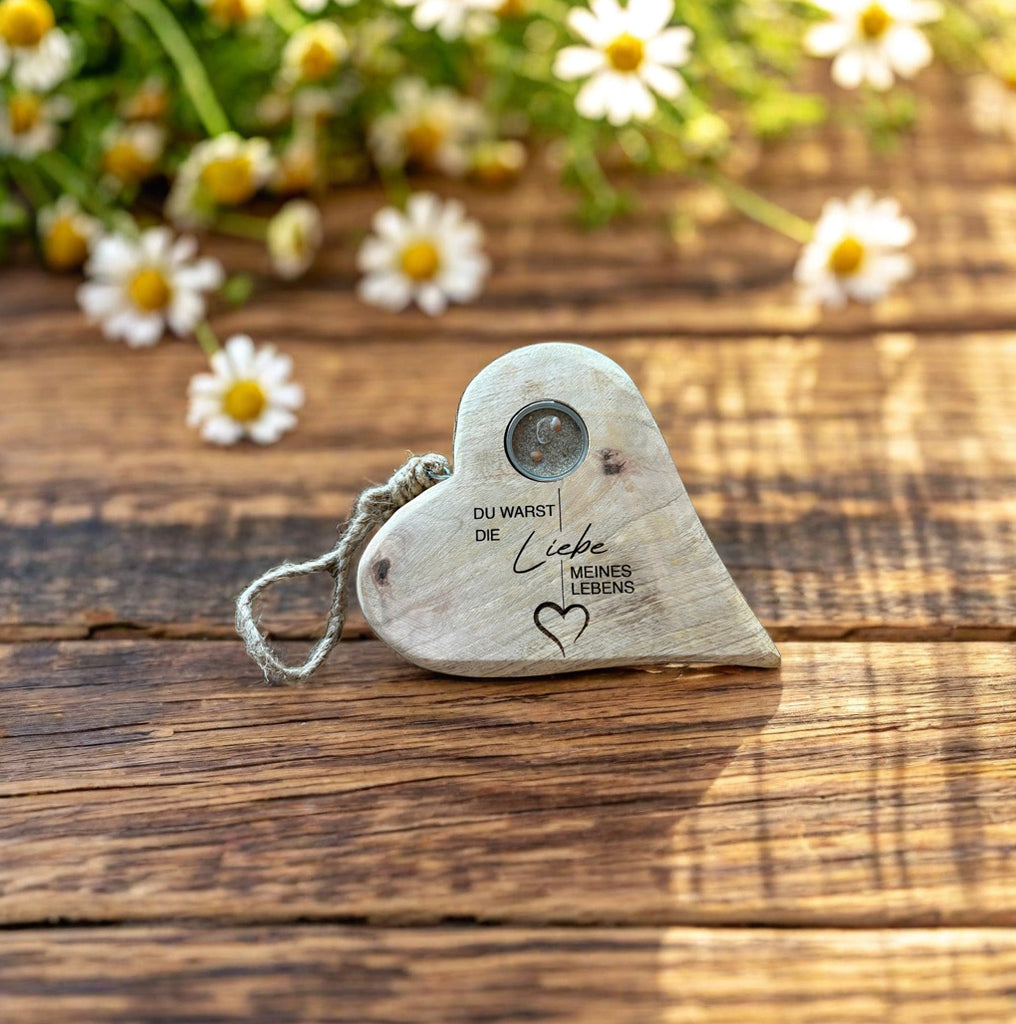 Holzherz der Erinnerungen Natur mit MemoryMedaillon