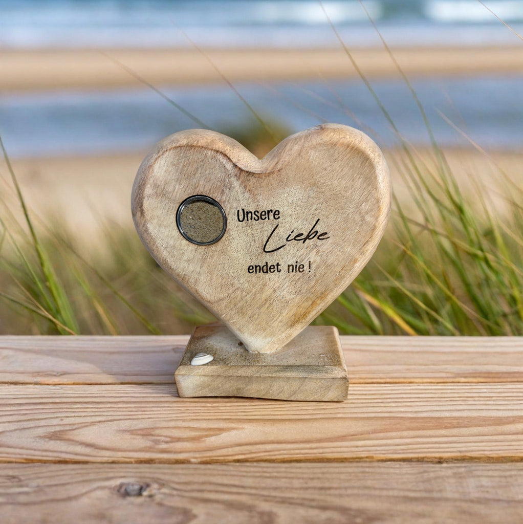 Stehherz mit Glasbottle oder Memory-Medaillon