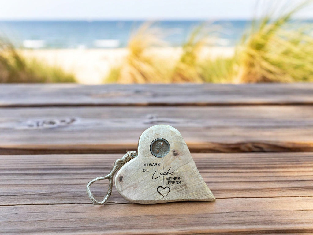 Holzherz der Erinnerungen Natur mit MemoryMedaillon