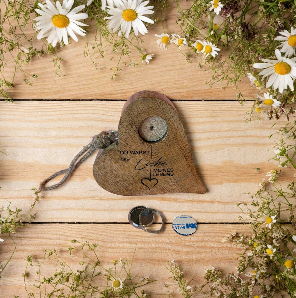 Holzherz der Erinnerungen mit MemoryMedaillon