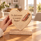 Stehherz mit  Glasbottle oder Memory-Medaillon