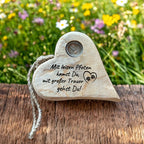 Fellnasen Erinnerungsholzherz Natur handgefertigt mit befüllbarem Medaillon