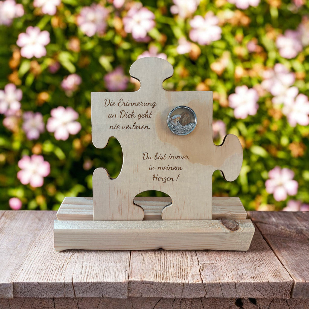 Erinnerungspuzzle klein mit Medaillon voller Erinnerung