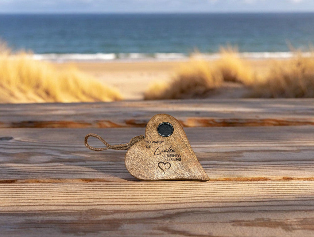 Holzherz der Erinnerungen mit MemoryMedaillon